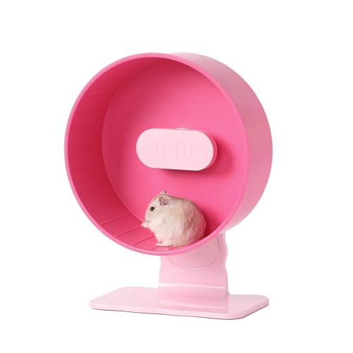 Silent Hamster Wheel 8.7 Inch Dual-Bearings Small Animals Quiet Running Exercise Wheels, Height Adjustable for Dwarf Hamsters, Gerbils, Mice, Hedgehog, or Other Small Pets,Raspberry Pink - color: Raspberry Pink, size: 8.7inch