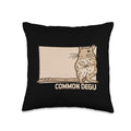 Degu Doodle Chinese Hanzi Rat Rodent Common Degu Throw Pillow - size: 16x16