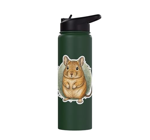 Degu Watercolor Circle Stainless Steel Insulated Water Bottle - color: Dark Green