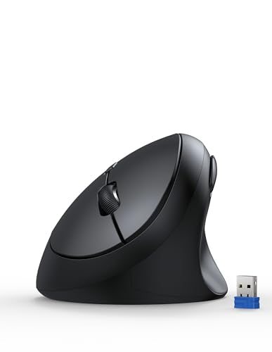 TECKNET Ergonomic Mouse, 4800 DPI 5 Adjustable DPI Levels, Wireless Vertical Mouse, 6 Buttons, 2.4G Silent Mouse for Laptop, PC, Chromebook, Mac - Black - color: Black