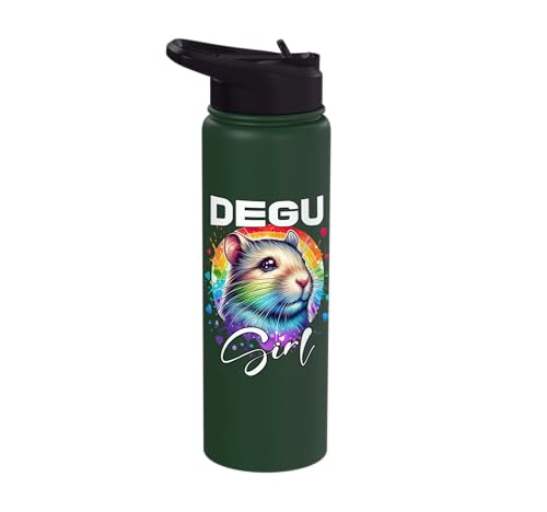 Degu Girl Degu Stainless Steel Insulated Water Bottle - color: Dark Green