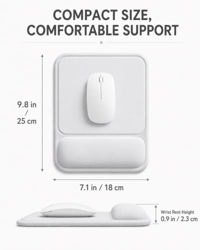 Ergonomic Mouse Pad with Wrist Rest, Gel Mousepad with Soft Wrist Support, Non-Slip PU Base, Smooth Surface Mouse Pad for Wrist Pain Relief, Computer Laptop Office Home & Gaming (Grey) - color: Grey