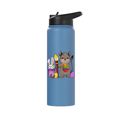 Cute degu painting Easter eggs Stainless Steel Insulated Water Bottle - color: Light Blue