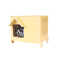 Outdoor Cat Houses Feral Cat Shelter Wooden Stray Cat Condo Outside Sturdy Waterproof and Insulated with Escape Door (one cat upgrate) - style: one cat upgrate