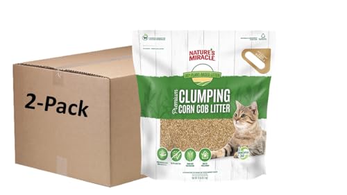 Nature's Miracle Premium Clumping Corn Cob Litter, Tough Odor Bio-Enzymatic Formula, Dust Free, 18lb (2 pack) - size: 36 lb