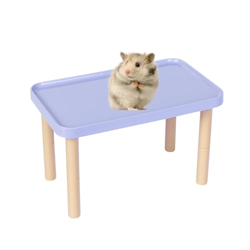 Hamster Platform - Cage Accessories and Play Decor for Dwarf Syrian Hamsters, Gerbils, Mice, Degus, and Other Small Pets (W9.8×L5.9×H3.5-6.1'', Purple) - color: Purple