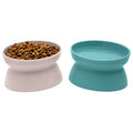Kitty City Elevated Cat Bowls (Set of 2), Whisker-Friendly Raised Cat Food & Water Dishes, Modern Pedestal Design, Dishwasher Safe, 6.5 oz Each – Teal & Light Pink - color: Pastel, style: Small - Standard