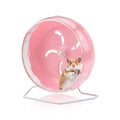 Pink 8.4" Silent Hamster Wheel with Height-Adjustable Stand, Quiet Spinning Hamster Exercise Wheels, Small Animal Chinchilla Running Toys Cage Accessories for Gerbils Mice Rats (Pink) - color: Pink
