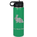 LaserGram Personalized 20oz Water Bottle, Rabbit (Green) | Engraved Gift, Vacuum Insulated Stainless Steel, Flip-Top Straw Lid, Laser Engraved With Your Name - color: Green, size: 20 Ounces