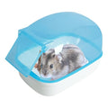 Hamiledyi Hamster Bathtub Dwarf Hamster Bathroom Sand Bath Container Sauna Room Plastic Sand Bath Box House for Gerbils Mice or Other Small Pets Animals(Blue,Small Size)