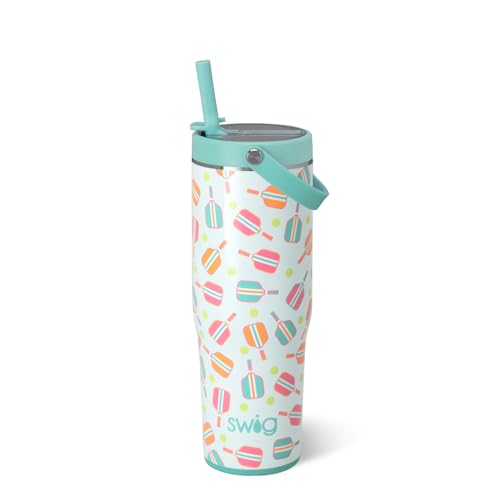 Swig Life 30oz Leakproof To-Go Tumbler with Handle, Rally Ready | Leakproof Lid - Triple Insulated Stainless Steel - Handle & Straw Included - Cup Holder Friendly - Dishwasher Safe - color: Rally Ready