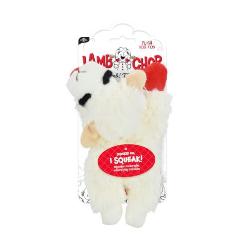 Multipet Lamb Chop Dog Plush Toy - Squeaky Toy for All Dogs - Extra Soft Plush - Stuffed Animal Dog Toy for Cuddling & Playing - Cute Pet Toy (6", Cream) - size: 6", style: White