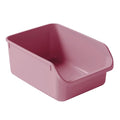 SpaceTime Large Cat Litter Box with High Sides,Cat Boxes for Indoor Cats,Cat Litter Pan for Kitty,Litter Box with Low Entry,Easy to Clean,Anti-Splashing(Pink) - color: Pink