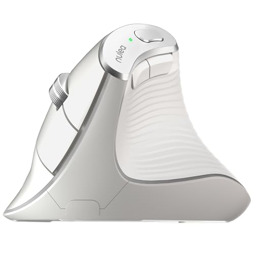 Nulea M510 Vertical Mouse Wireless, Ergonomic Mouse for Comfy Tracking, 3 Adjustable DPI (800-1200-1600), 2.4G Wireless Vertical Mouse with 6 Buttons, Compatible with Windows, Mac OS, Laptop, White - color: White