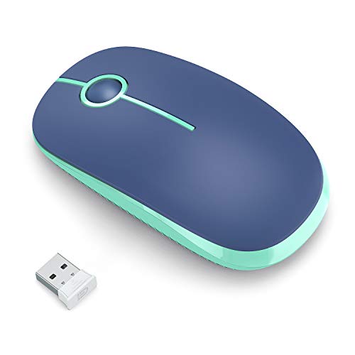 VssoPlor Wireless Mouse, 2.4G Slim Computer Laptop Mouse, Blue and Green | Portable Mouse, Plug & Play USB Nano Receiver, Quiet Silent Optical Mice for Notebook, PC, Laptop, Computer, Windows, Mac - color: Blue and Green