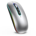 cimetech Rechargeable Wireless Mouse, Dual Mode Mouse-Grey | 2.4G & BT Slim Mouse for MacBook,Silent Click, 1600 DPI for Office Travel Mac Air Pro/PC/Laptop/Computer - color: Grey