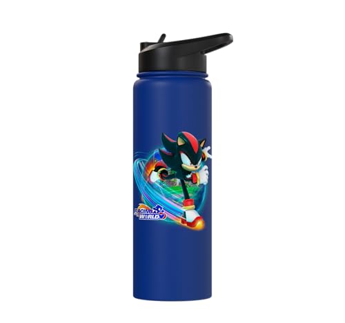 Sonic the Hedgehog - Racing Around the World Shadow Stainless Steel Insulated Water Bottle - color: Royal Blue
