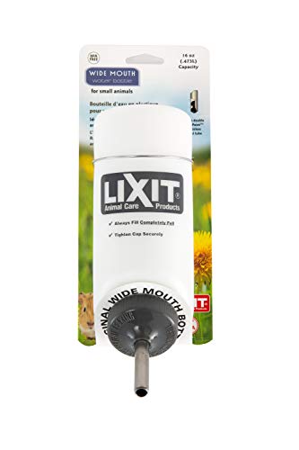 Lixit Pet Wide Mouth Water Bottle (16 oz), translucent, 8802 - color: Translucent, size: 16 Ounce