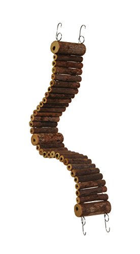 Prevue Pet Products Natural Wonder Walk Ladder - Small Hanging Wooden & Wire Activity Ladder Toy for Small Birds, Gerbils, Hamsters & Mice, Bendable Cage Accessories for Enrichment & Foot Exercise - size: Small
