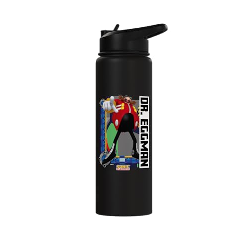 Sonic the Hedgehog - In the Zone - Dr. Eggman Stainless Steel Insulated Water Bottle - color: Black