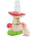 PINVNBY Hamster Water Bottle No Drip Ceramic Automatic Gerbil Water Bottle 80ML Water Dispenser with Mushroom Stand Holder for Gerbils Syrian Hamsters Dwarf Hamsters Mice (Red) - color: Red