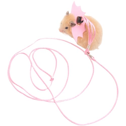Small Animal Harness and Leash Set for Hamsters, Lizards, and Bearded Dragons - Secure, Adjustable, and Comfortable Walking Accessory (Pink) - color: Pink