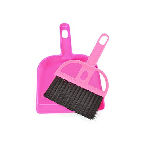 WishLotus Mini Dustpan and Brush Set, Portable Exquisite Pet Waste Cleaning Kit, Hamster Sand Scooper Cage Cleaning Tool for Small Pets Guinea Pigs Hedgehogs Hamsters Chinchillas Rabbits (Pink) - color: Pink