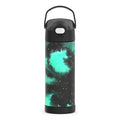 THERMOS FUNTAINER Water Bottle with Spout, 16oz, Galaxy Green | Kids Stainless Steel Insulated Water Bottle, Keeps Drinks Cold Longer for School & Play, BPA-Free - color: Galaxy Green, size: 16 Ounces