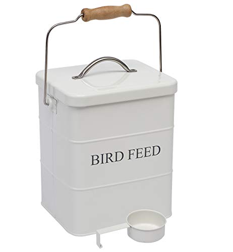 Bird Feeder,Bird Food Jar Pet Food Storage Airtight Food Storage Container-White - color: White
