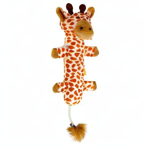 TTcat Large 11.42 Inch Giraffe Silvervine Cat Kick Toy, Crinkle Plush Cat Chew Pillow Toy with Bell Tail, Interactive Kitten Teething Stuffed Toy for Biting, Wrestling & Playing.