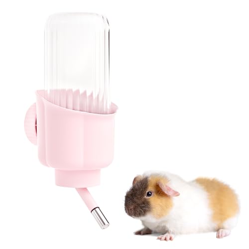 mini&moe Guinea Pig Water Bottle No Drip - 17oz Rabbit Water Dispenser for Cage Crate BPA Free for Syrian Dwarf Hamster Bunny Gerbils Chinchilla Ferret Squirrel Small Animal