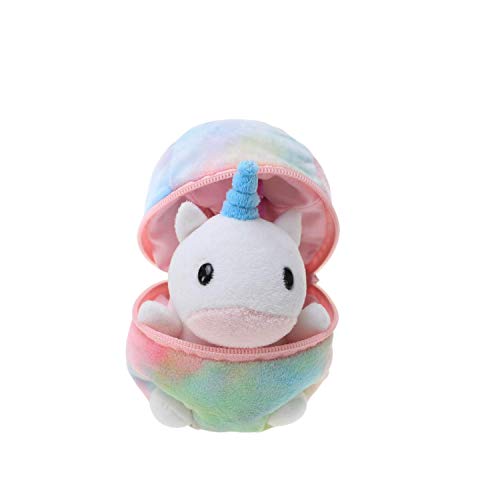 Plushland Plush Stuffed Animal 6 Inches Surprise Zip Up Egg Hideaway Spring Inspired Gift for Girls and Boys Birthday Mother's Day (New Unicorn)