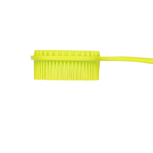 DNC Silicone Back Scrubber for Shower Soft Bath Body Brush with Long Handle (Green) - color: Green