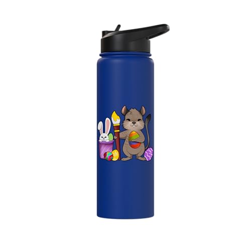 Cute degu painting Easter eggs Stainless Steel Insulated Water Bottle - color: Royal Blue