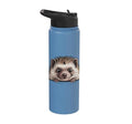 Hedgehog Cute Peeking Spiky Animal Lover Stainless Steel Insulated Water Bottle - color: Light Blue