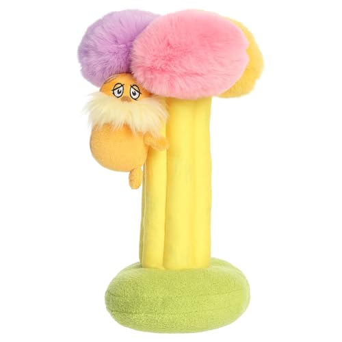 Aurora Dr. Seuss 10.5" Lorax Climbing Truffula Tree Whimsical Plush | Authentic storybook character details for fans and collectors