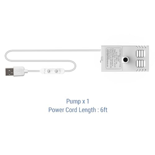 Veken Replacement Pump for 50oz, 95oz and 108oz Pet Fountain | Cat Water Fountain Dog Water Dispenser Ultra Quiet Long Lifespan Water Pump with USB Cable and LED Lights