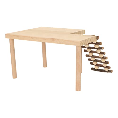 Pssopp Hamster Climbing Ladder, Premium Adjustable Wooden Activity Playground Platform for Hamster Cage Small Pet Natural Wood 29 x 20 x 15.5 cm 1 Set