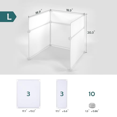 MEEXPAWS Cat Litter Box Enclosure, Splash Guard, Pee Shield High Walls | Large Plastic Sheets Easy to Clean, Litter Containment, Litter Box Privacy Screen and Wall Protector, Light Weight - size: L - L18.9"×W18.9"×H20.3"