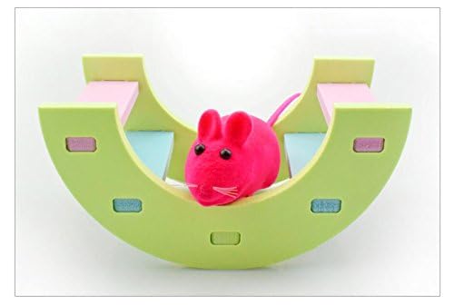 Hamster Toy Rainbow Bridge Seesaw - Small Pet Animals Wood Bridge Climb Playground Gift for Dwarf Syrian Hamsters Mice Rat (Pink) - color: Pink
