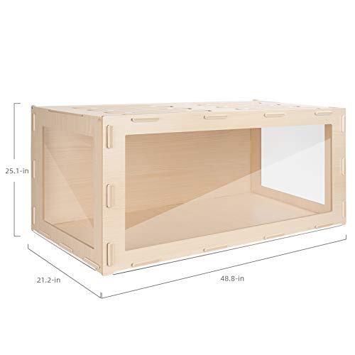 Niteangel Bigger World - MDF Aspen Terrarium for Hamster Gerbils Mice Lemming Degus or Other Small-Sized Pets (47.2 x 19.7 x 23.6 inches, Burlywood) - size: 47.2"L x 19.7"W x 23.6"H