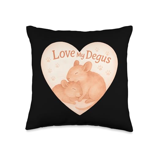 Love My Degus Heart Degu Lover Throw Pillow - size: 16x16