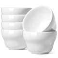 LE TAUCI Bouillon Cups 8 Ounce, Ice Cream Bowls, Small Bowls for Dessert Soup Chili Dipping Sauce Coffee Cupping - Set of 6, White - color: White