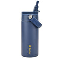 KEWIXY 14 oz Water Bottle with Straw, Easy Slide Lid, Leak Proof, Keep Cold 24H, Vacuum Insulated, Metal Stainless Steel with Handle for School, Blue - color: Blue, size: 14 Ounces