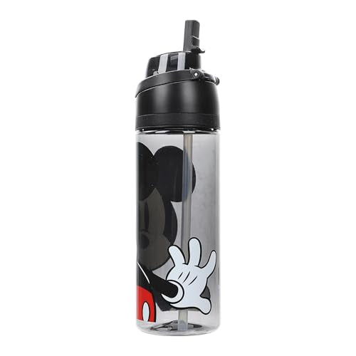 Bioworld Mickey Mouse Classic Mickey Face Black 24 Oz Plastic Water Bottle With Dual Spout Lid - color: Mickey Mouse Classic Mickey Face