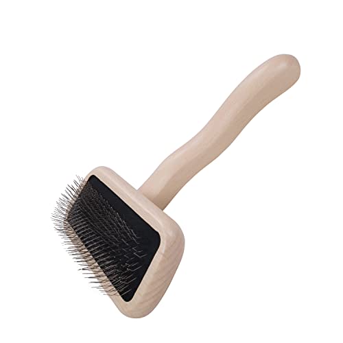 Chris Christensen Karben II Slicker Brush for Dogs, Groom Like a Professional, Ideal For All Coat Types, Remove Shedding Coat, Tangles and Dead Undercoat, 17 mm Stainless Steel Pins, Small - color: Brown, size: Small