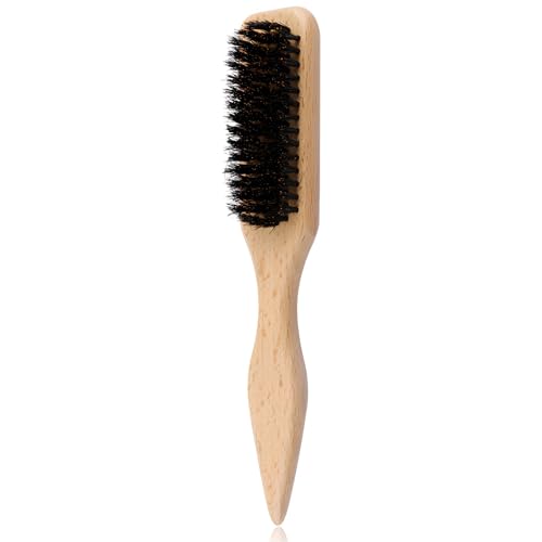 Bristle Hair Brush with Wide Rat Tail for Smoothing Hairs, Ponytail Bun Grooming, for Sectioning and Parting