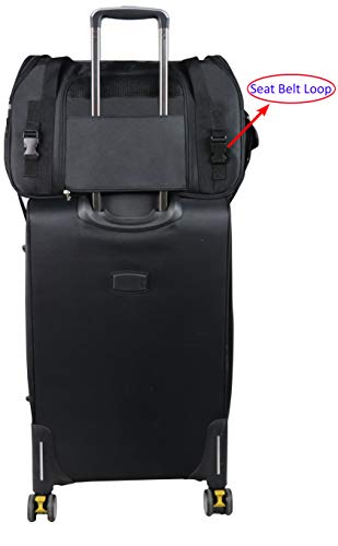 EliteField Soft-Sided Pet Carrier for Cats & Small Dogs (3-Year Warranty) | Airline Approved, Removable Bed & Cover, Built-In Leash, Luggage Sleeve, Seat Belt Loop, Waterproof, Durable, Foldable - color: Black, size: 17.0"L x 9.0"W x 12.0"H