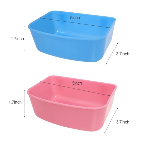6 Pack Feeder (Blue, Pink), Hanging Feeder,Food and Water Container, Bath Water Bowl Universal for Birds Hamsters Mice Rats Rabbit Guinea Pig Small Pets (S) - size: S