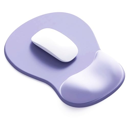 Ergonomic Mouse Pad with Gel Wrist Support, Comfortable Wrist Rest Mousepad with Non-Slip PU Base for Pain Relief, Desk, Home & Office(Purple) - color: Purple